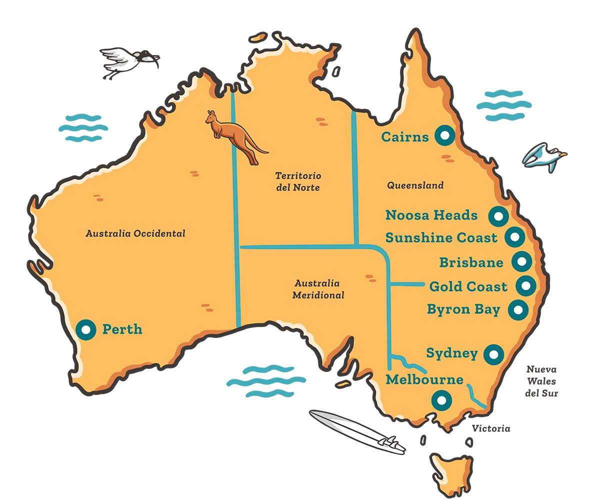 Mapa Australia Ilustrado Dingoos