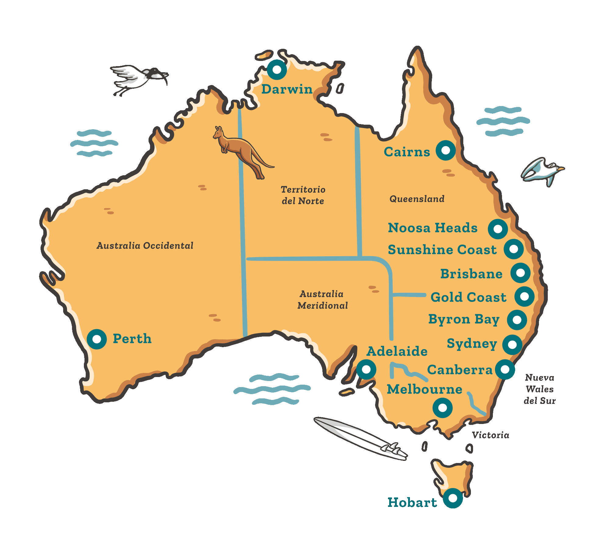 ilustracion mapa australia