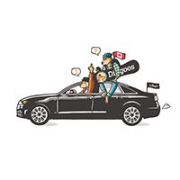 conductor de uber miniatura